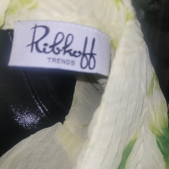 Vintage Ribkoff Trends Yellow And Green Leaf Print Skirt Set - Picture 13 of 13